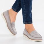 Anna Field kvinner komfort skinn slip-ons grå P266L1784