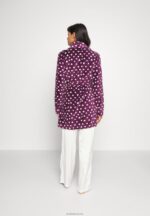 Anna Field kvinner morgenkåpe mørk rød/beige P266L1091 - Bilde 3