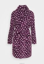 Anna Field kvinner morgenkåpe mørk rød/beige P266L1091 - Bilde 4