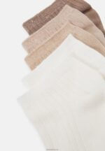 Anna Field kvinner myke ribbestrikkede sneakersokker 5pack sokker beige P266L1118 - Bilde 2
