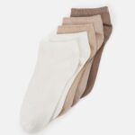 Anna Field kvinner myke ribbestrikkede sneakersokker 5pack sokker beige P266L1118