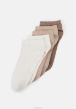 Anna Field kvinner myke ribbestrikkede sneakersokker 5pack sokker beige P266L1118