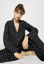 Anna Field kvinner pyjamassett sort/off-white P266L1062 - Bilde 4