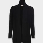 Anna Field kvinner ribbestrikket foldkrage cardigan svart P266L822