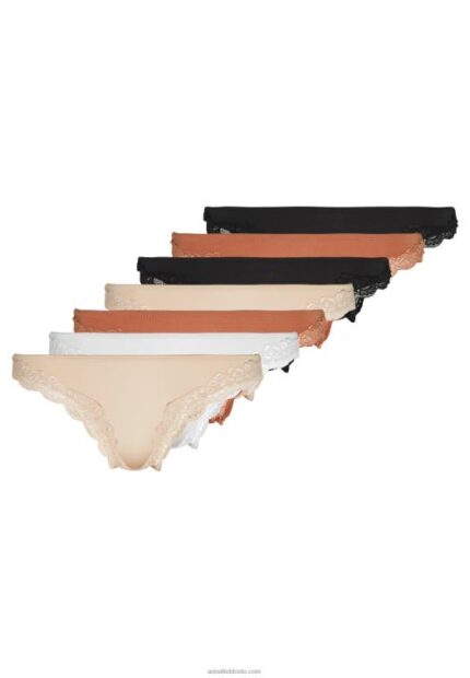 Anna Field kvinner samira 7pps thong blonder micro thong svart/hvit/tan P266L983