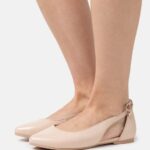 Anna Field kvinner skinn ballett pumps beige P266L2086