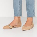 Anna Field kvinner skinn ballett pumps beige P266L2106