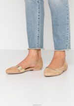 Anna Field kvinner skinn ballett pumps beige P266L2106