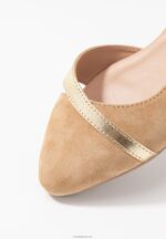 Anna Field kvinner skinn ballett pumps beige P266L2106 - Bilde 3