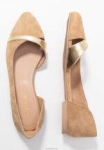 Anna Field kvinner skinn ballett pumps beige P266L2106 - Bilde 4