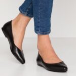 Anna Field kvinner skinn ballett pumps svart P266L2077
