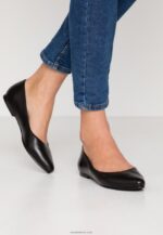 Anna Field kvinner skinn ballett pumps svart P266L2077