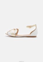 Anna Field kvinner skinn peeptoe ballett pumps hvit P266L2087 - Bilde 2