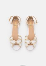 Anna Field kvinner skinn peeptoe ballett pumps hvit P266L2087 - Bilde 6