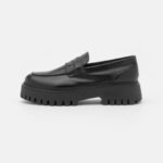 Anna Field kvinner skinn slip-ons svart P266L1791