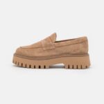 Anna Field kvinner skinn slip-ons taupe P266L1783