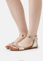Anna Field kvinner skinnsandaler gull P266L1244